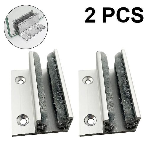 2pcs Support de porte coulissante en verre de type F, butée de battante de porte automatique, séquenceur de porte coulissante en forme de U