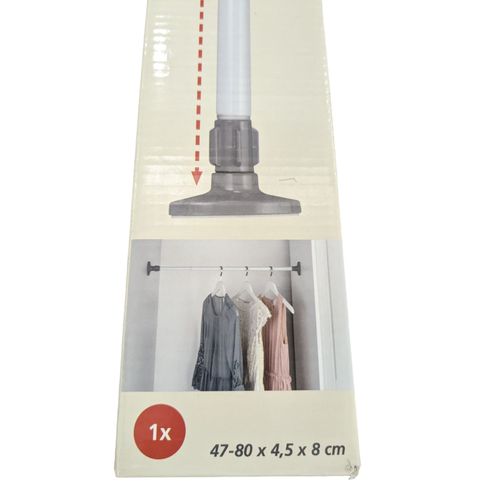 Wenko Barre Telescopique Herkules - Etagere A Caler, Etagere Telescopique, Metal Peint Par Poudrage, 8 X 47-80 X 4 Cm, Blanc