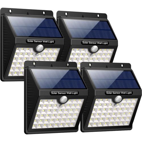 ?3 Modes Intelligents?Lampe Solaire Extérieur, 4 Pack 46 Led Lumière Solaire Étanche Éclairage Solaire Avec Détecteur De Mouvement Lampe De Sécurité Sans Fil Lampe Mural Pour Jardin,Maison
