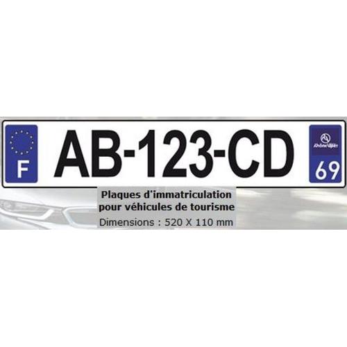 Plaque D'immatriculation Voiture En Plexiglass Avec Logo Régional Pour Voiture 520 X 110 Mm . Livré Avec Jeu De Rivets Blancs -