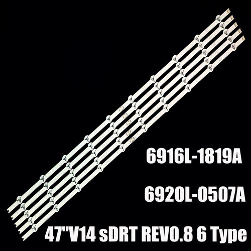 10 PCS For 1 TV Bande LED LG 47 ""V14, sDRT, REV0.8, 6920L-0507A, 6916L-1819A, 6920L-050snap6916L-1818B, 47LB730V, 47LB670V, 47LB679V, 47LB675V, 47LB731 ""Nipseyteko""