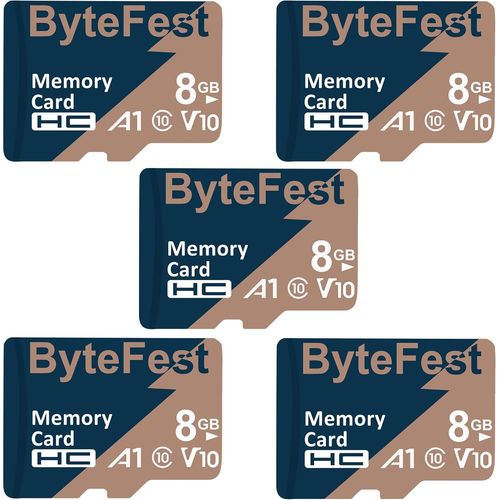 Carte Microsd 8Go 5 Pack, Classe 10 Microsdhc, A1, V10, Vidéo Hd[X989]