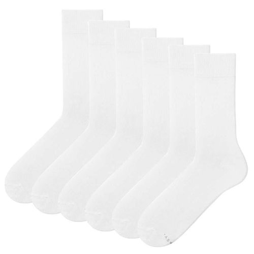 Zooksy Pack 6 Paires Chaussettes Longues Coton Confortables 36-40 Blanc