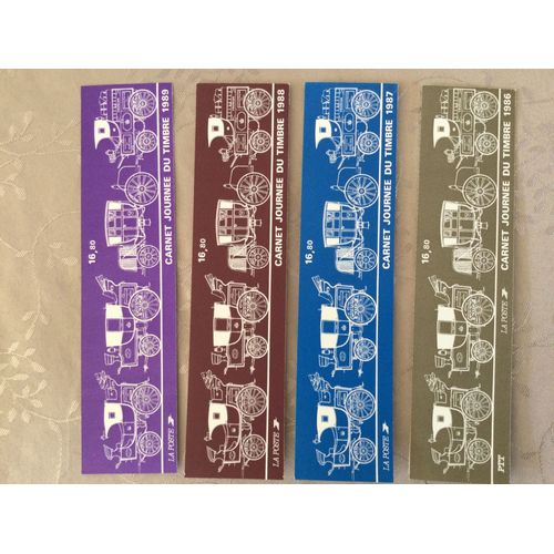 4 Carnets De 6 Timbres. Journée Du Timbre 1986 1987 1988 1989