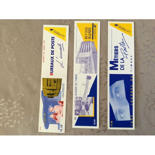 3 Carnets De 6 Timbres Journée Du Timbre 1990 1991 1992. Les Services De La Poste
