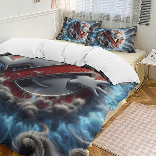 V7047 Bed Sheets Bedding Cloud Ghostbusters Comforter Set Soft 3 Pcs Twin Bedding Sets Thicken For All Season, 1 Comforter 2 Pillow Shams Bed Sheet 135x200cm 53x78in