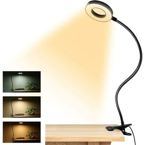 Lampe De Bureau Usb À Pince, Lampe De Bureau 48 Led, Lampe De Lecture À 3 Modes, Protection Des Yeux, Convient Pour Tête De Lit, Artisanat, Ordinateur, Appel Vidéo, Bureau