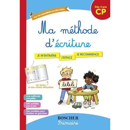Ma Méthode D'écriture - Avec Des Autocollants Repositionnables, 1 Feutre Et Des Rabats Effaçables