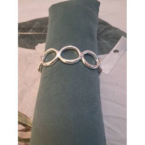 Manchette Argent Massif Bracelet Ouvert Top Qualité