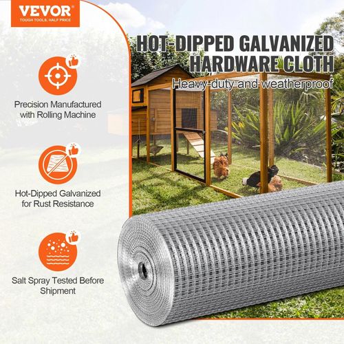 Clôture en Fil Métallique Galvanisé, 36in x 100ft, 19 Gauge, Écran de Protection pour Poules, Argent<div> <ul> <li>Dimensions : 36 pouces x 100 pieds</li> <li>Matériau : Fil galvanisé à chaud</li> <li>Gauge : 19</li>