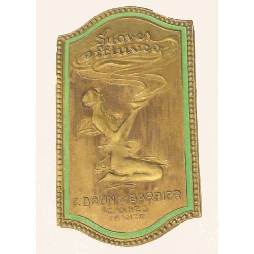 Etiquette Parfum Suaves Effluves Brun Et Barbier Relief Gaufré Or 1919