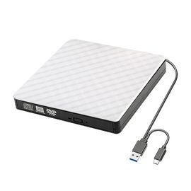 Lecteur DVD externe mince 2 en 1 USB 3.0, lecteur optique pour ordinateur portable-Blanc