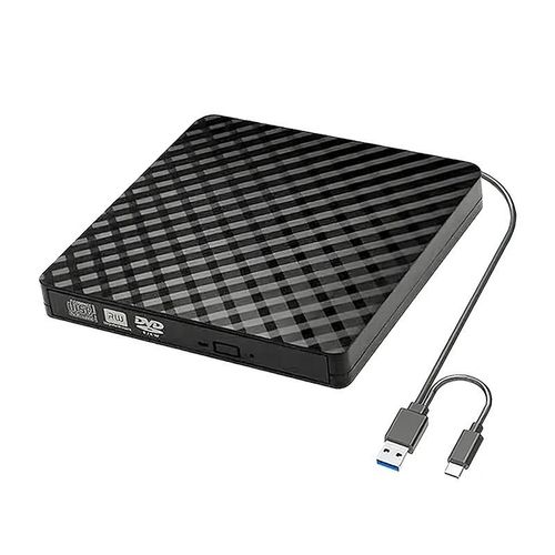 Lecteur DVD externe mince 2 en 1 USB 3.0, lecteur optique pour ordinateur portable-Noir