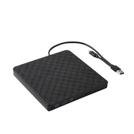Lecteur DVD externe mince, 2 en 1, USB 3.0, lecteur optique pour ordinateur portable, PC, DVD-Noir