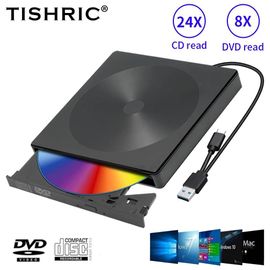 Lecteur CD externe USB, lecteur DVD externe DVD/CD-ROM, USB 3.0/USB 2.0/Type C, lecteur CD DVD externe pour ordinateur de bureau PC-USB3.0 Type C