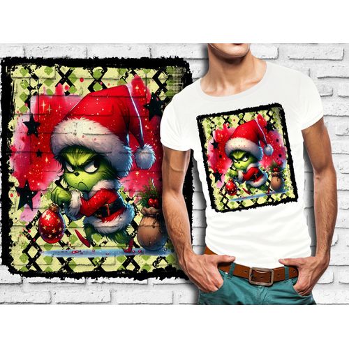 T-Shirt Blanc Homme Bebe Grinch De Noel 772