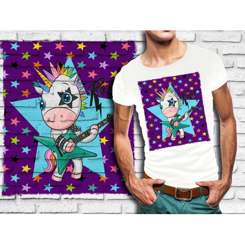 T-Shirt Blanc Homme Bebe Licorne 631