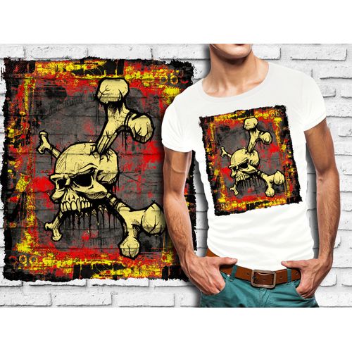 T-Shirt Blanc Homme Tete De Mort Skull Design 622