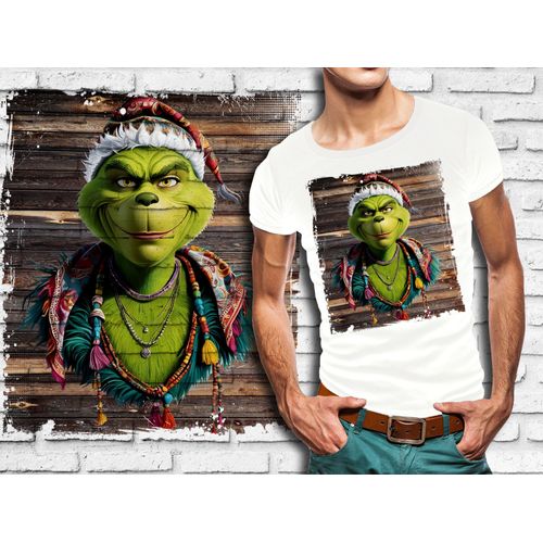 T-Shirt Blanc Homme Le Grinch De Noel Style Babacool 886