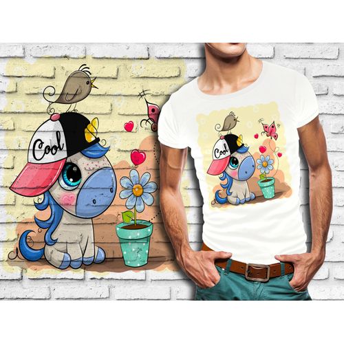 T-Shirt Blanc Homme Bebe Licorne 633