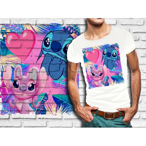 T-Shirt Blanc Homme Stitch Et Angel Love 738