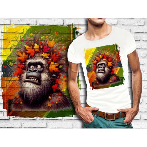 T-Shirt Blanc Homme Humour Singe Drole Destroy Crazy Monkey 778