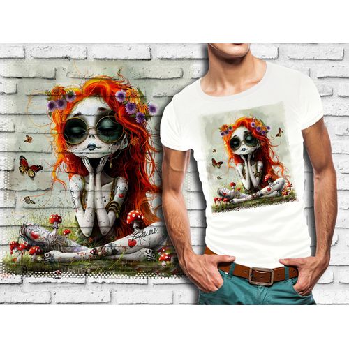 T-Shirt Blanc Homme Fille Style Hippie 706