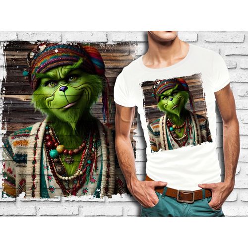 T-Shirt Blanc Homme Le Grinch De Noel Style Babacool 885