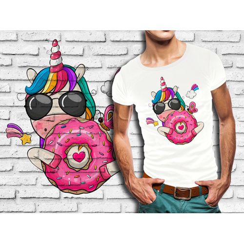T-Shirt Blanc Homme Bebe Licorne 637