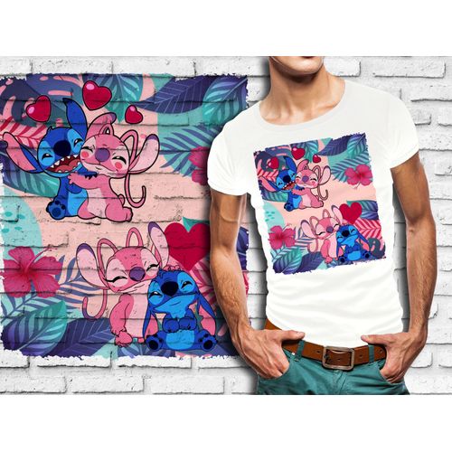 T-Shirt Blanc Homme Stitch Et Angel Love 737