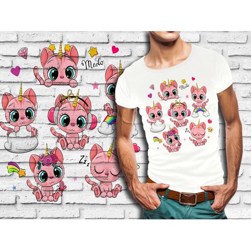 T-Shirt Blanc Homme Bebe Licorne 636