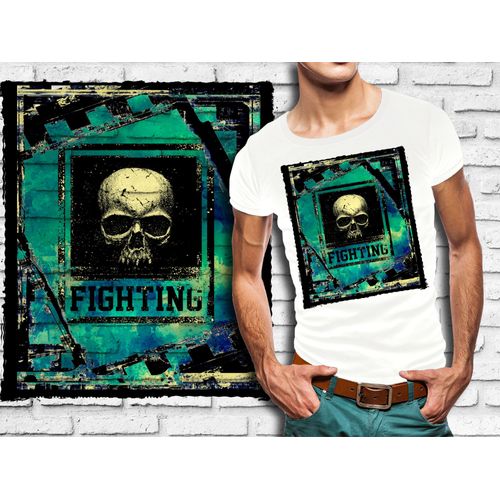 T-Shirt Blanc Homme Tete De Mort Skull Design 604