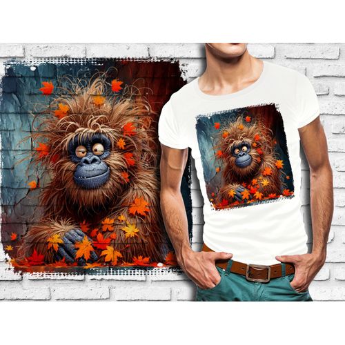 T-Shirt Blanc Homme Humour Singe Drole Destroy Crazy Monkey 780