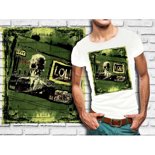 T-Shirt Blanc Homme Tete De Mort Skull Design 591