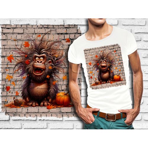 T-Shirt Blanc Homme Humour Singe Drole Destroy Crazy Monkey 787
