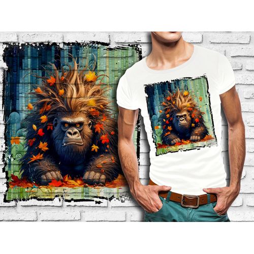 T-Shirt Blanc Homme Humour Singe Drole Destroy Crazy Monkey 783