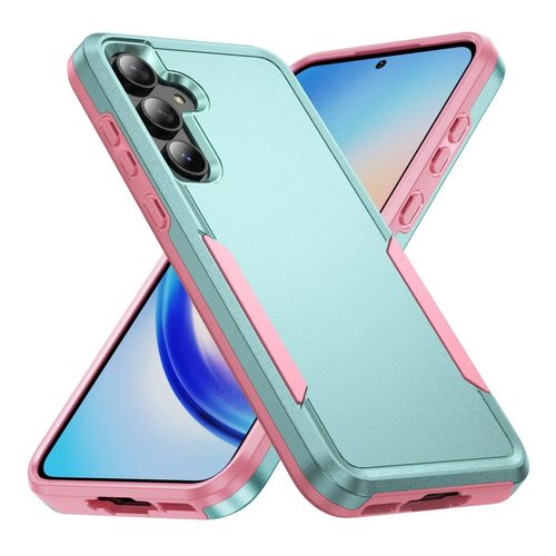 Coque Rose Et Turquoise Robuste Pour Samsung Galaxy S24 Plus, Antichoc