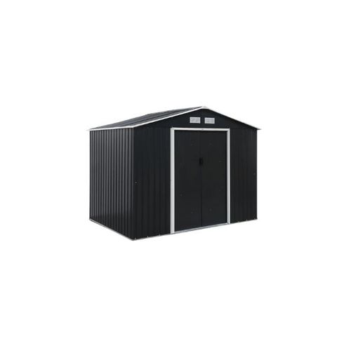 Abri De Jardin En Métal Anthracite 5.29 M2 Kit D'ancrage Inclus Cabane Métallique Remise Hangar Rangement Outils Stockage Vélo Terrasse