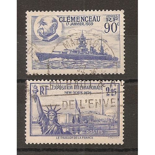 425 - 426 (1939) Clémenceau - Exposition De New York 2f25 Oblitérés (Cote 7,8e) (5515)