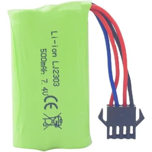1 Piece batterie au lithium haute vitesse 7.4V 500mAh - Compatible avec EC16 DE85 pour modèle de bateau, de bateau et RC