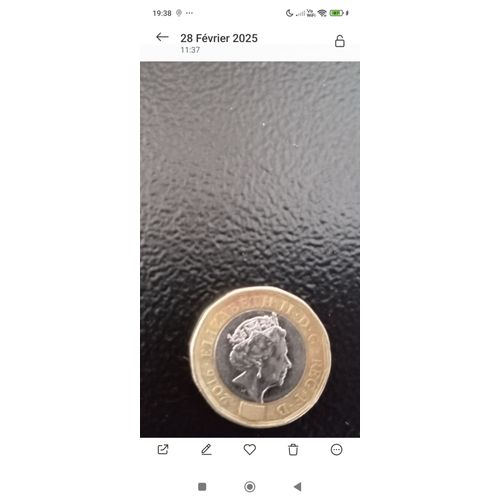 Pièce Elizabeth Ll .D.G.Reg.T.D Année 2016 One Pound