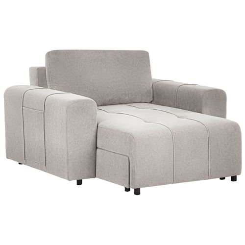Chaise Longue Innvik Tissu Gris Clair Symétrique