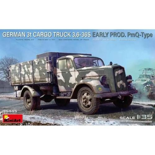 Maquette - Mini Art - Camion German 3t Cargo Truck 3,6-36s Early Prod. Pmq-Type - Modèle De Haute Précision-Mini Art