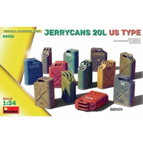 Miniart - Accessoire Maquettemaquette Jerrycans 20l Us Type |Miniart|24006| 1:24 Maquette Char Promo - Ref : 15510-Mini Art