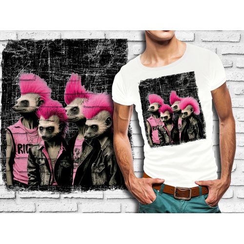 T-Shirt Blanc Homme Groupe Punk Rock Suricate 739