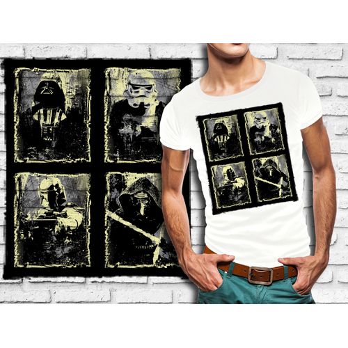T-Shirt Blanc Homme Star Wars Dark Vador Stormtrooper Boba Fett Kylo Ren 555