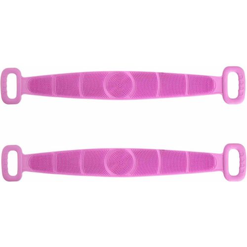 2 Pack Brosse De Bain, Brosse Arrière En Silicone, Brosse Pour Le Corps, Épurateur De Bain, Épurateur De Dos, Baignoire, Douche, Longueur 72cm (Violet) 