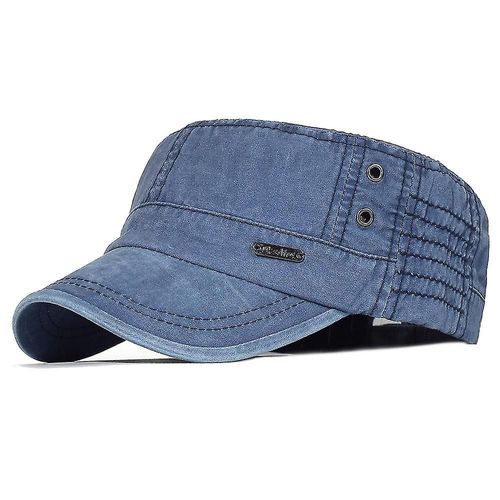 Homme Coton Armée Casquette Cadet Hat Trucker Papa Hat Militaire Flat Top Réglable Classique Casquette De Baseball Classique