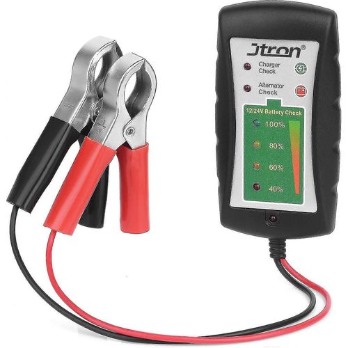 Testeur De Batterie De Voiture 12/24v Dc Avec Alternateur Led Pour Voiture, Moto, Camion, Batterie