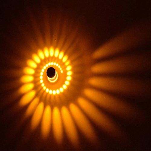 Applique Murale Led 3 Watts, Applique Murale En Aluminium, Lampe De Salle De Bain, Applique Murale Moderne, Lampe À Effets, Lampe De Couleur, Jaune, E27, 5,00 W [Classe Énergétique A+] [Energy Cla